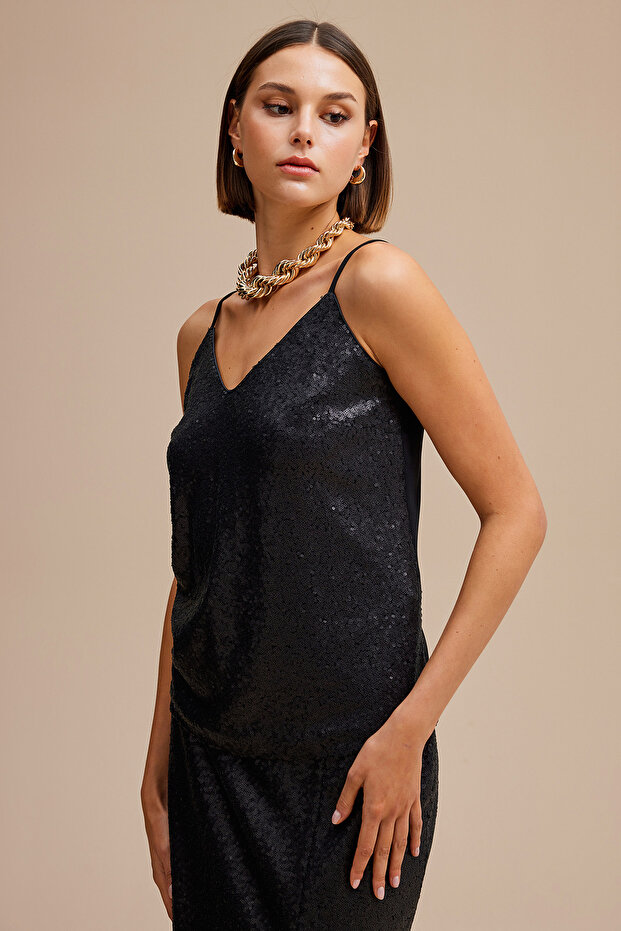 Askılı Payet Bluz - 4