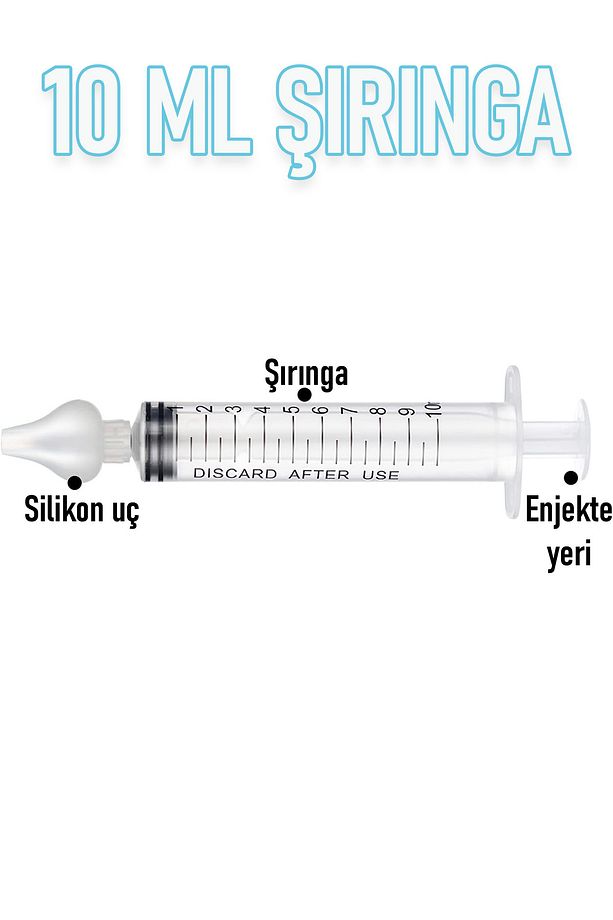 Bebek Burun Temizleyici 2 Adet Çocuk Şırıngası 10 ML Silikon Burun Enjeksiyonu Aspiratör Ek Gıda - 3