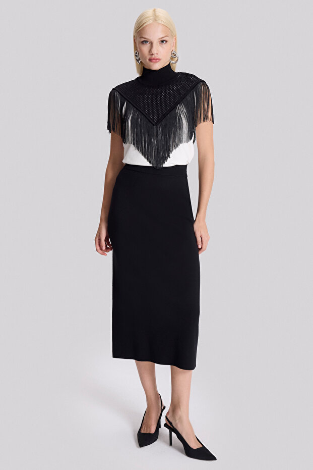 Püsküllü Triko Panço - 2