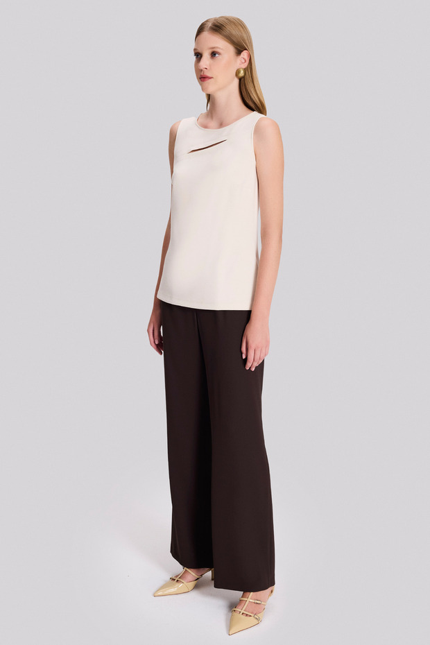 Yaka Detaylı Örme Bluz - 4