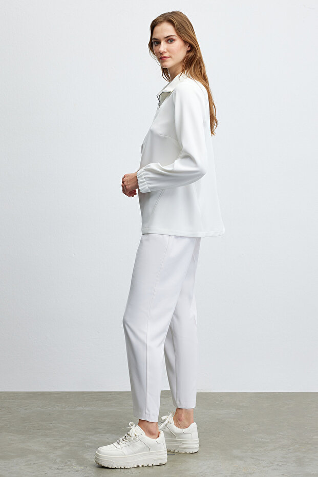 Yakası Fermuarlı Spor Bluz - 4