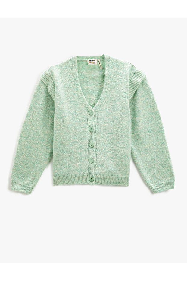 Basic Knitwear Cardigan Soft Textured Long Sleeve V-Neck Buttoned