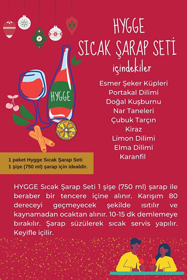 Hygge Sıcak Şarap Seti Premium Karışım - Limited Edition - Mulled Wine Set - Yılbaşı Seti - 3