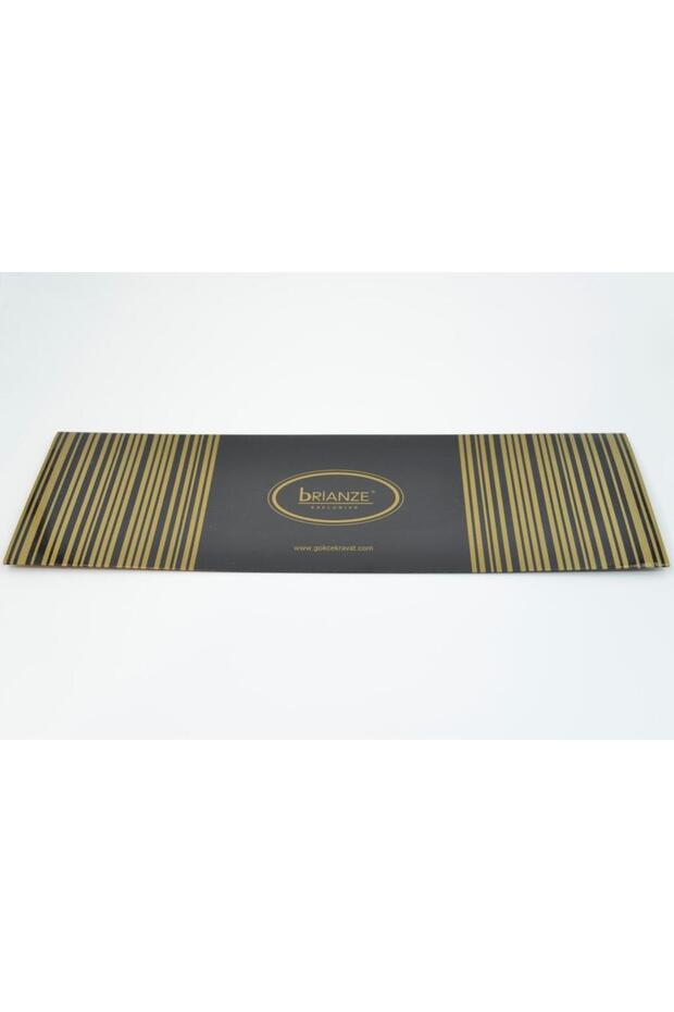 Hardal Şal Motif Desen Kravat Mendil Set - 4