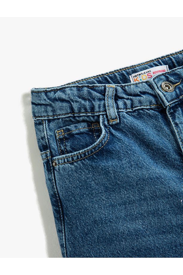 Jogger Kot Pantolon Cepli Pamuklu - Jegging Jean Beli Ayarlanabilir Lastikli - 3