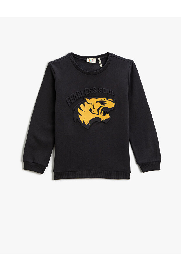 Sweat Embossed Printed Crew Neck