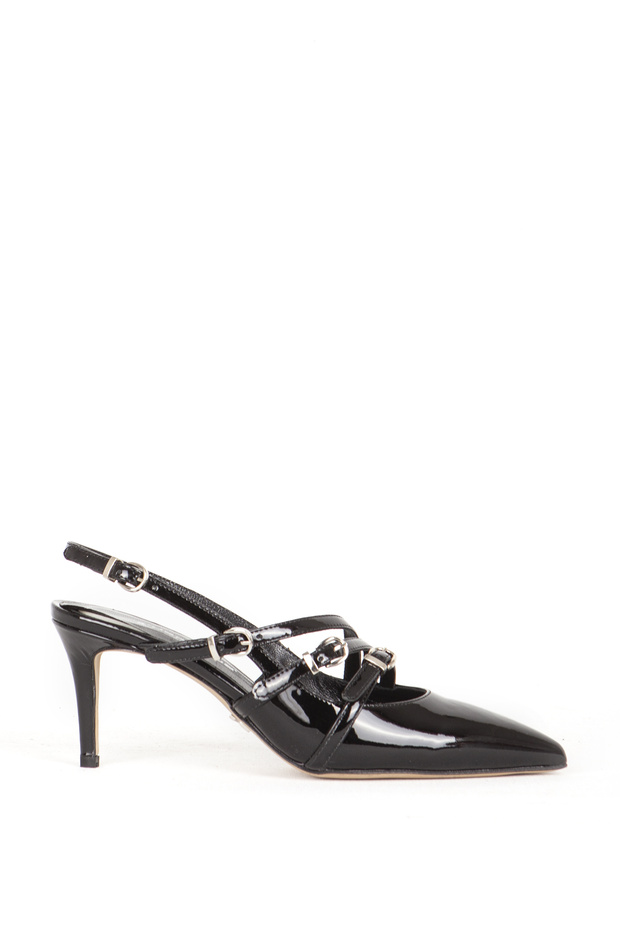 Women's Stiletto Pointed Toe Buckle Heel Shoes Sy 27258 Black