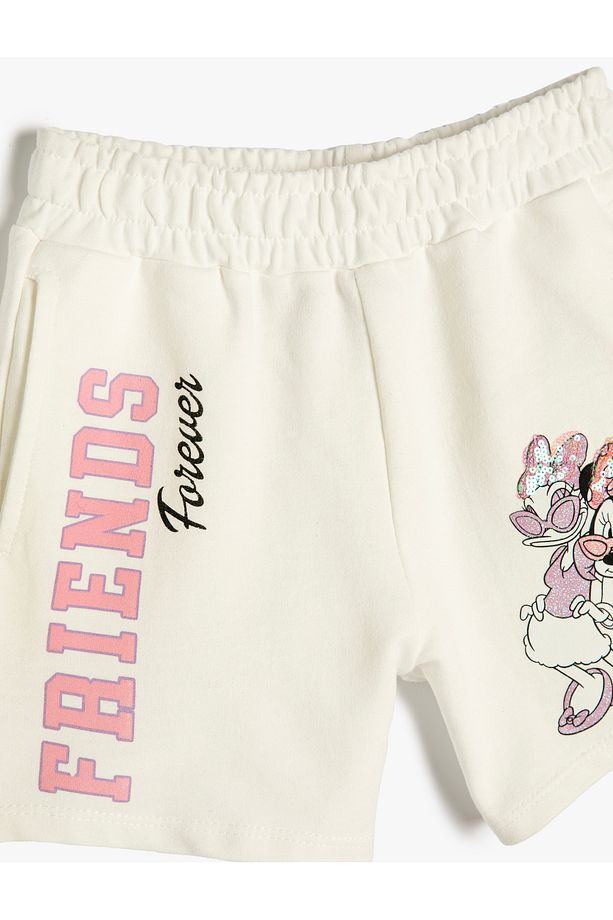 Minnie Mouse Ve Daisy Duck Şort Cepli Beli Lastikli Pamuklu - 3