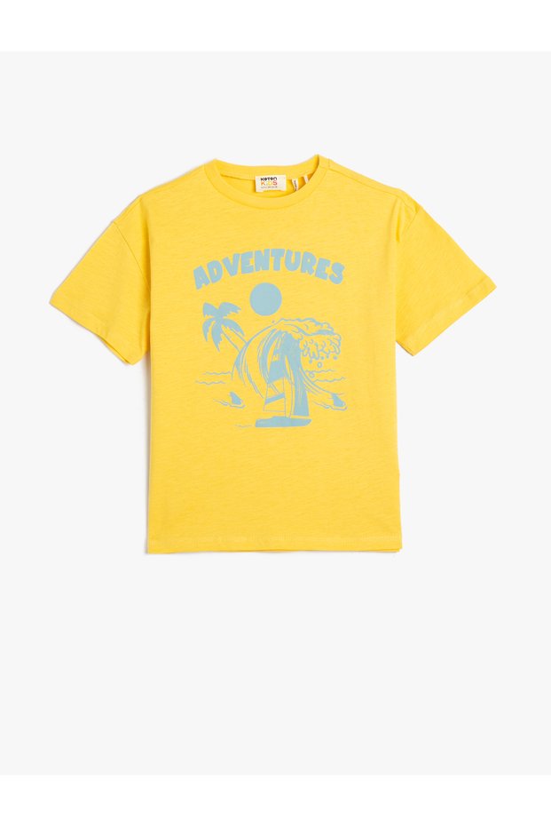 T-Shirt Printed Short Sleeve Crew Neck Cotton
