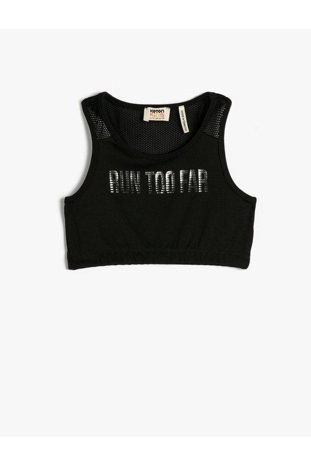 Half Sports Athlete Round Neck Mesh Detailed Printed