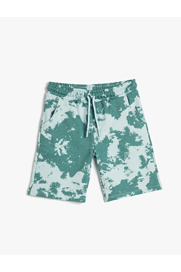 Shorts Batik Patterned Pockets Tie Waist Cotton