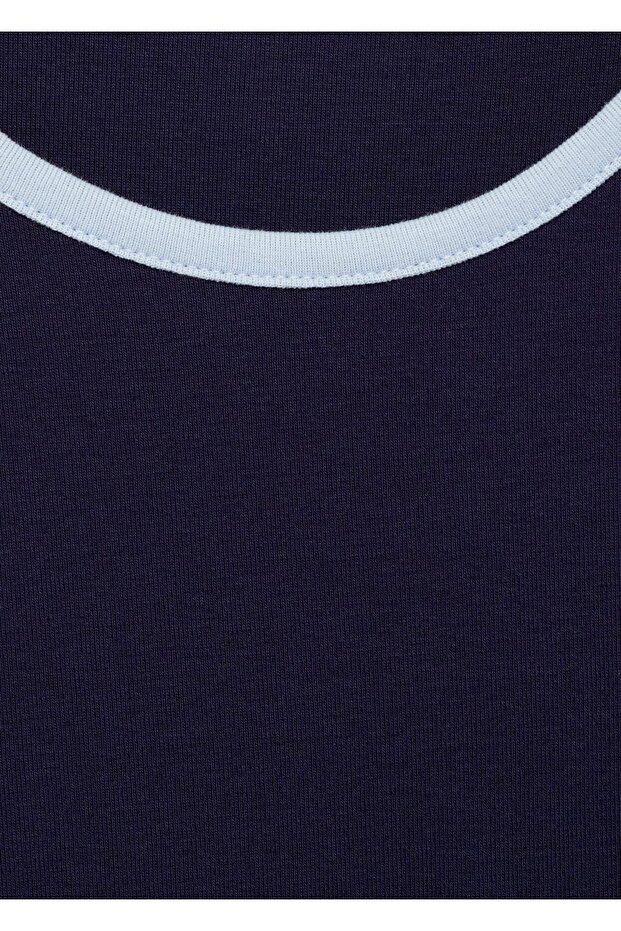 Kontrast biyeli tişört - 7