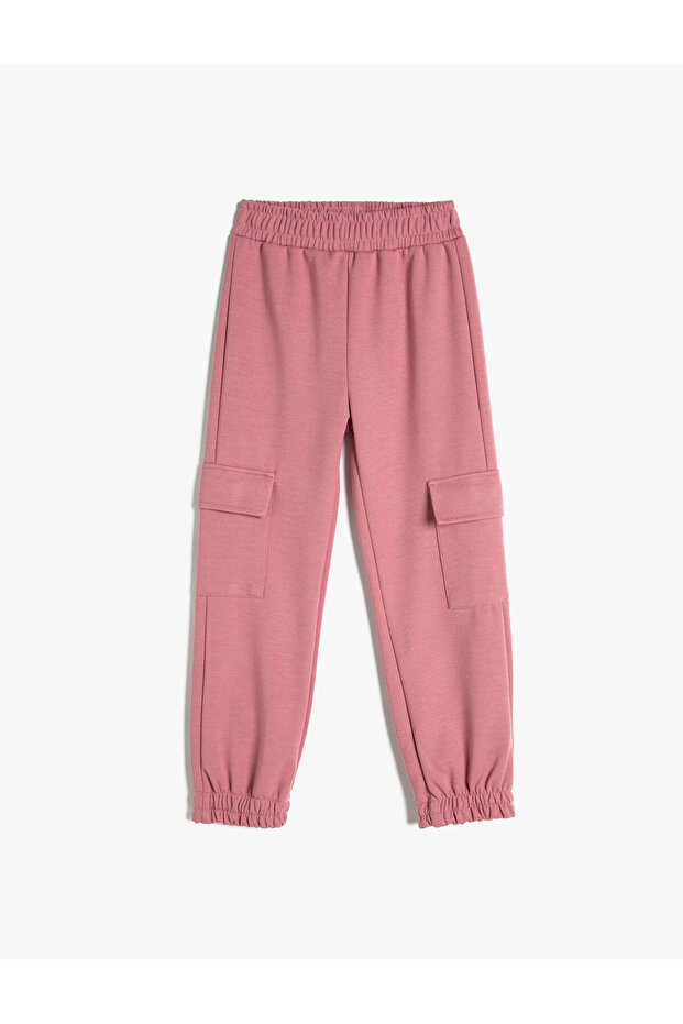 Basic Cargo Jogger Sweatpants with Pockets and Elastic Waist