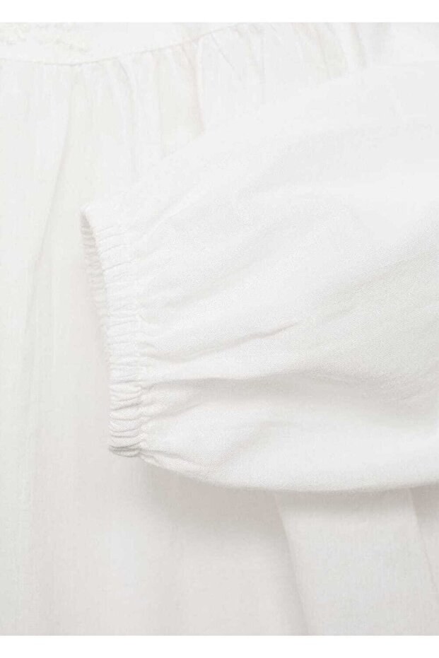 İşlemeli pamuklu bluz - 5