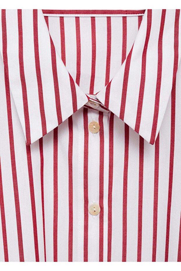 Çizgili crop gömlek - 7