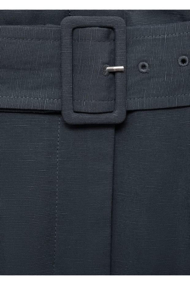 Kemerli lyocell pantolon - 5