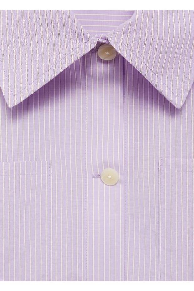 Çizgili geniş gömlek - 5