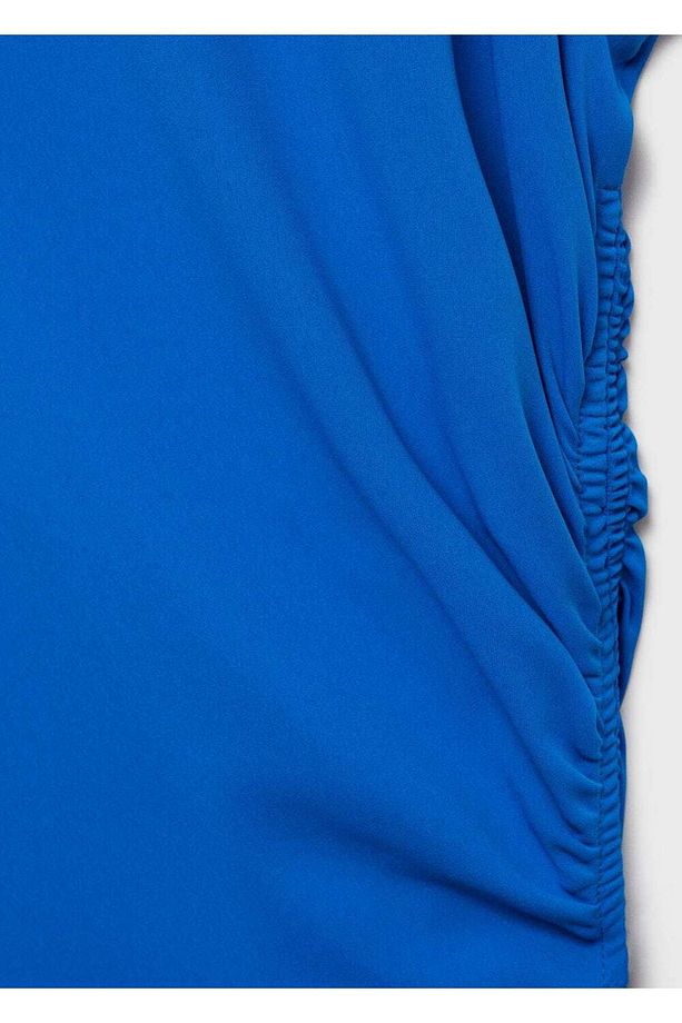 Drape detaylı midi elbise - 7