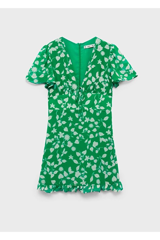 Desenli kısa elbise - 3