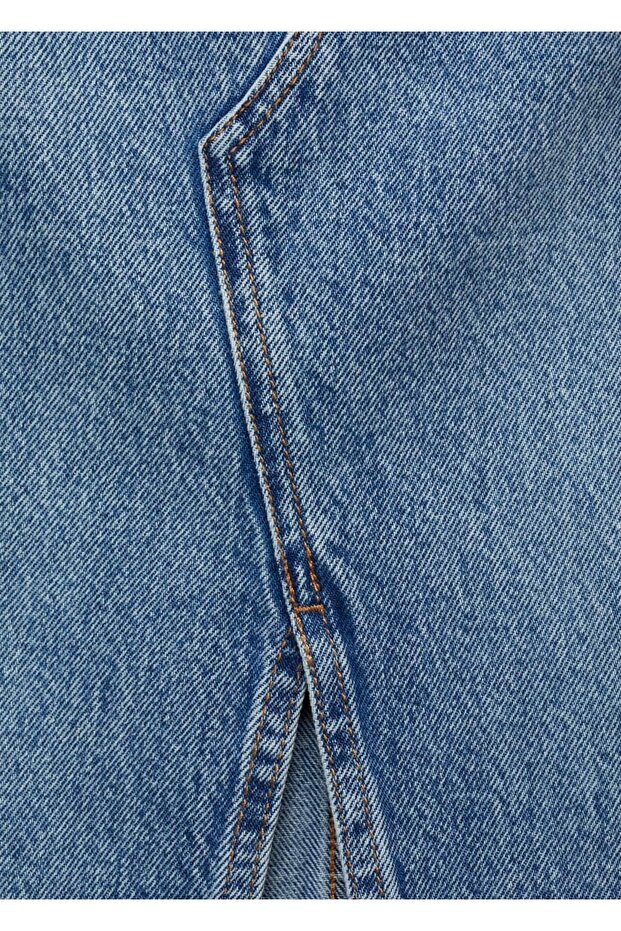 Midi denim etek - 7