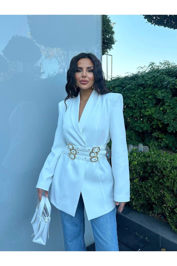 Dámska bunda s detailom opasku - 3