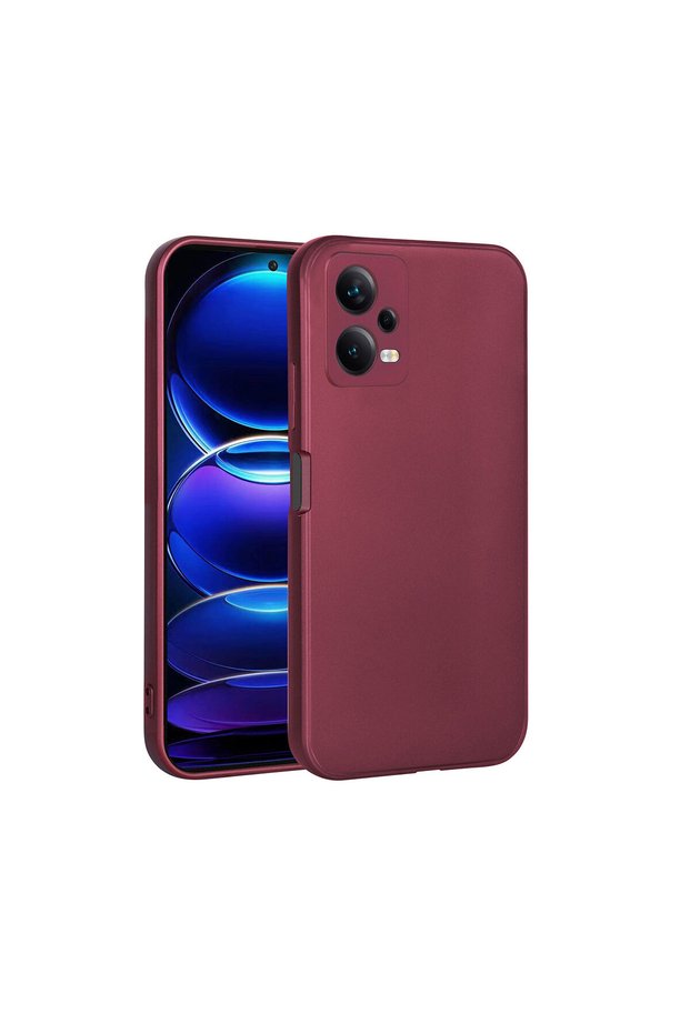 Redmi Note 12 5g Case Soft Textured Colorful Slim Silicone Soft Cover Premier - Plum