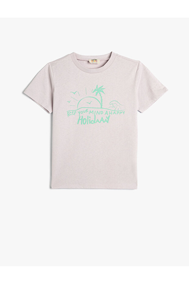 T-Shirt Short Sleeve Crew Neck Cotton Summer Themed