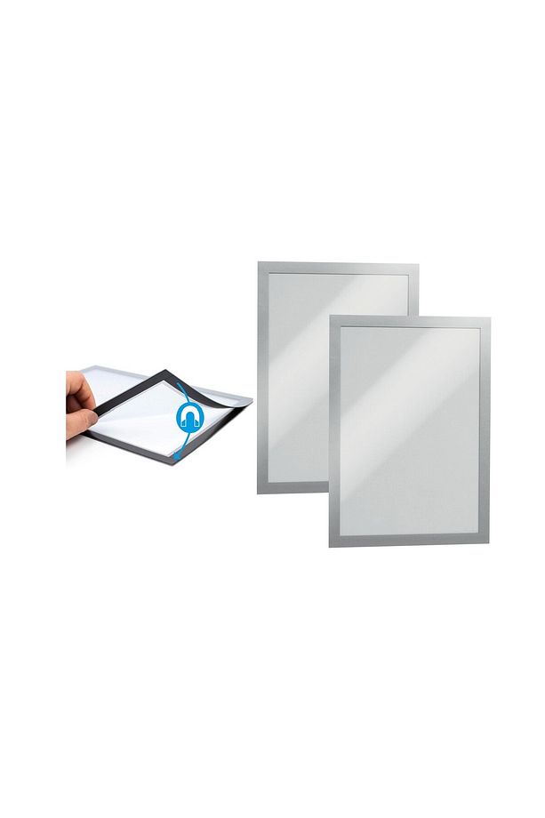 2 adet Yapışkanlı Alüminyum Renk Çift Mıknatıslı Şömiz Magnet Resim Çerçeve Duyuru Pano 10x15 cm - 4