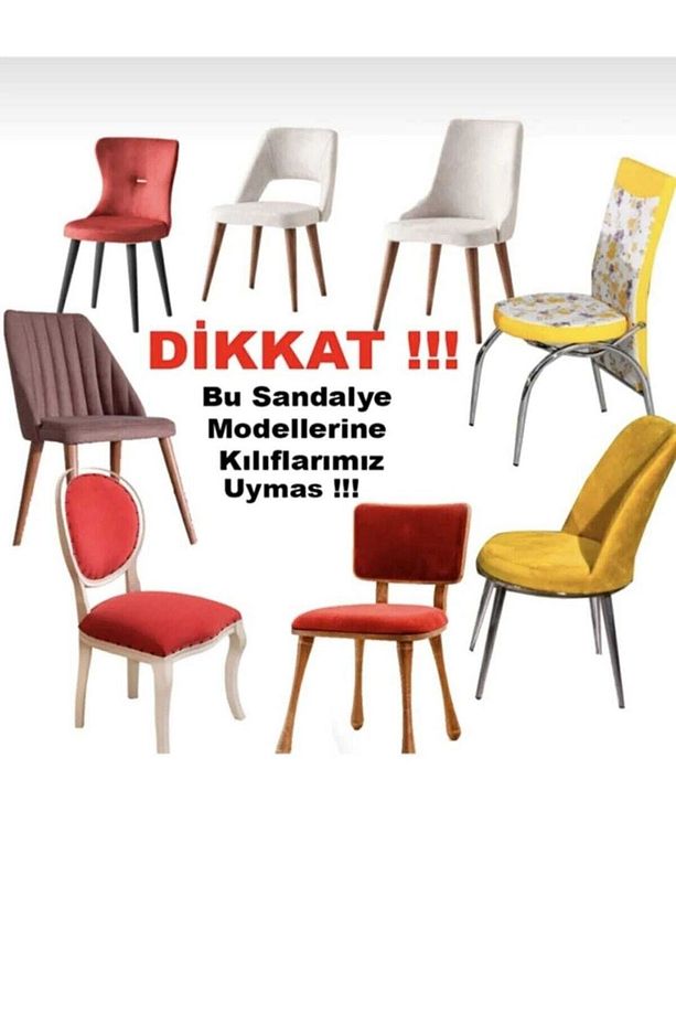 6 Lı Tuğla Desen Standart Esnek Yüksek Kaliteli Yıkanabilir Sandalye Örtüsü - 5
