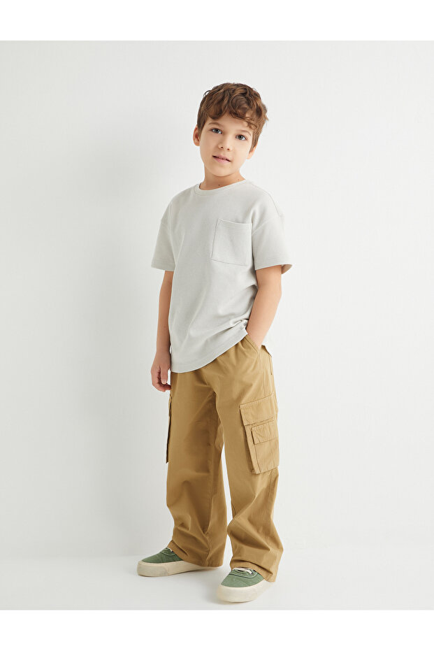 Cargo Pants Wide Leg Tie Waist Cotton