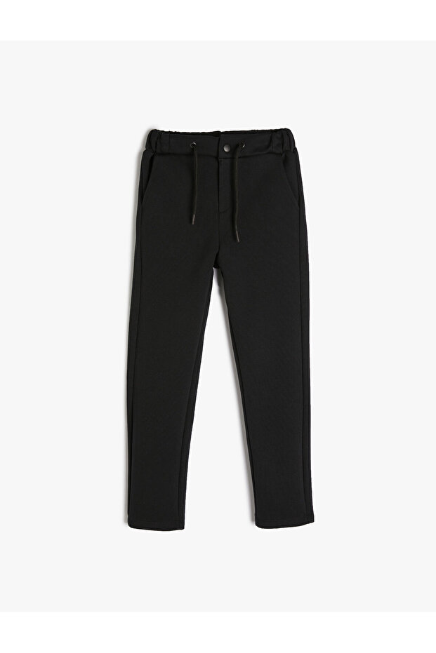 Basic-Jogginghose mit Bindegürtel und Taschen aus Baumwolle - 1
