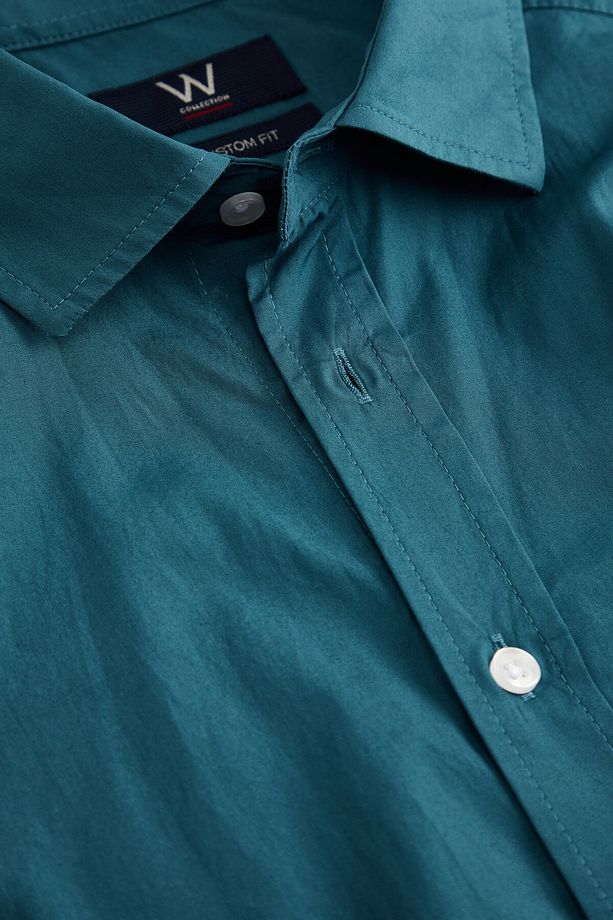 Petrol Poplin Upper Gömlek - 3