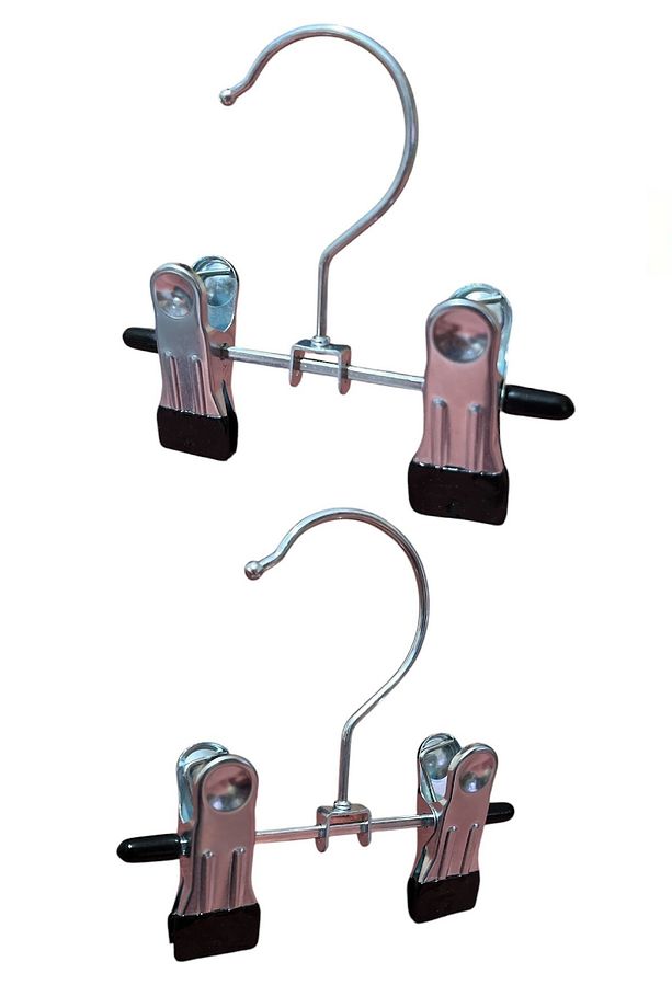 Ayarlanabilir Mandallı, Krom Metal Eşarp Askısı, Şapka Askısı \ 10 Adet \ 12 Cm - 4