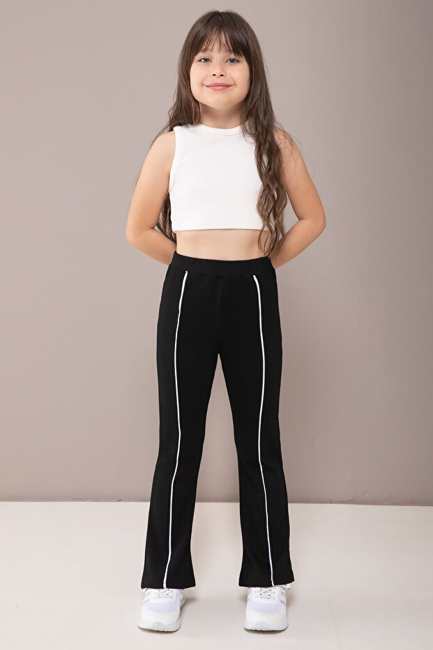 Black Front Spanish Leg Girl's Leggings 19843