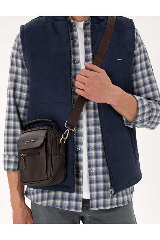 Men's Brown Strap Handbag 50297137-Vr029