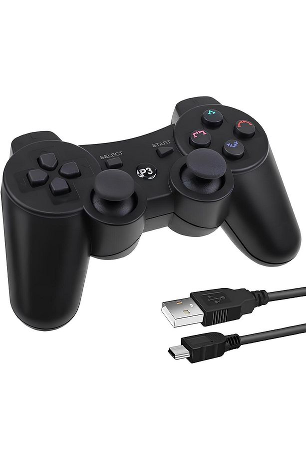 Ps3 Uyumlu Kablosuz Oyun Kolu Joystick Şarj Kablosu Hediye - 1