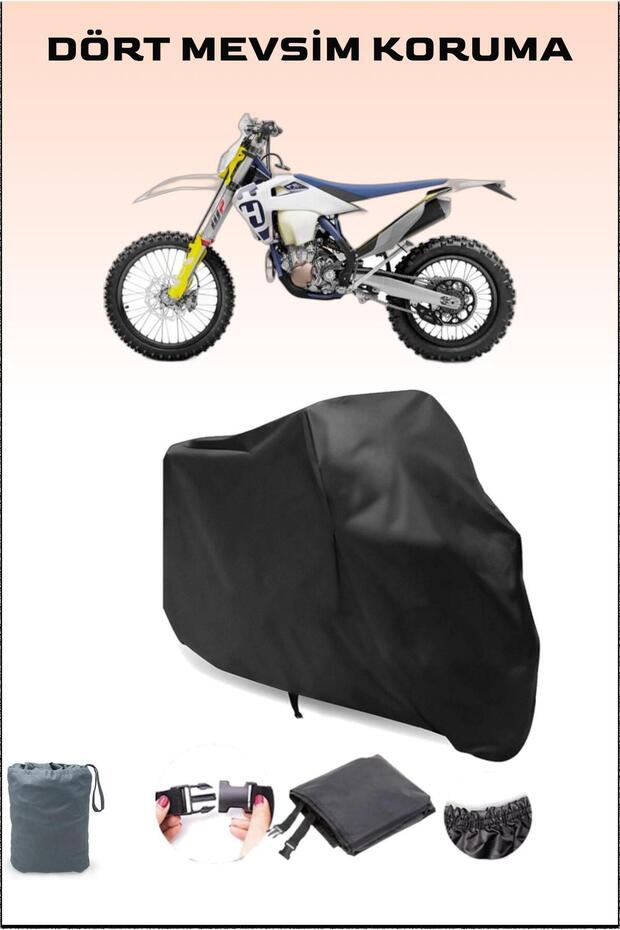 Black Husqvarna Fe 450 Compatible Motorcycle Tarpaulin, Engine Cover