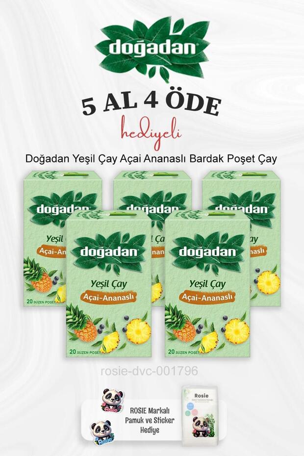 Green Tea Açai Pineapple Cup Sachet Tea Buy 5 Get 4 and Rosie Pamuk
