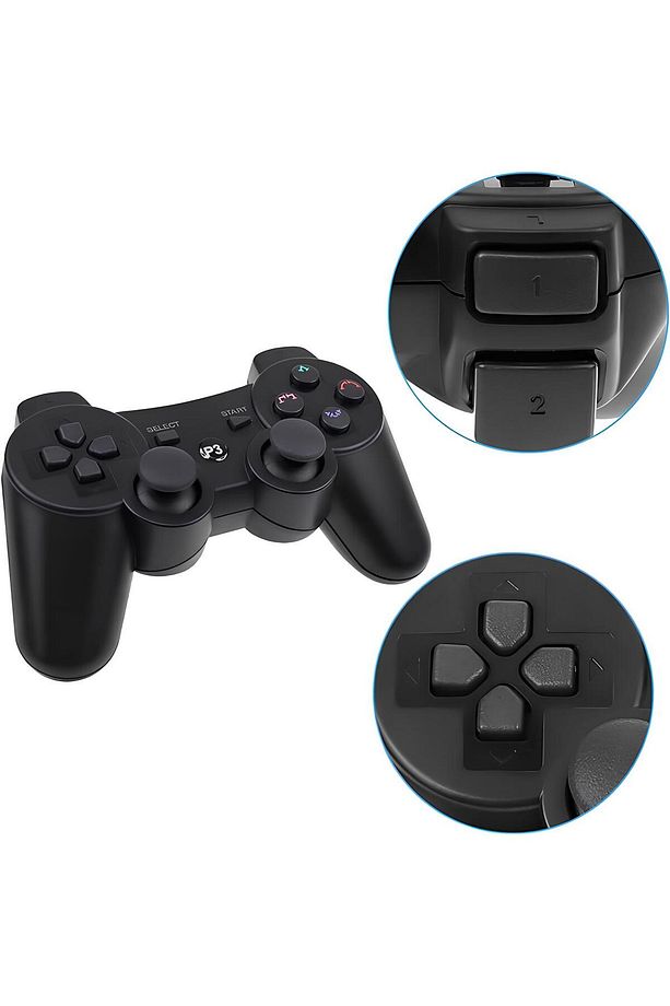 Ps3 Uyumlu Kablosuz Oyun Kolu Joystick Şarj Kablosu Hediye - 2