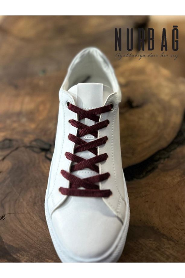 NURBAĞDOKUMA BORDO YASSI POLYESTER BAĞCIK 120 CM 1 ÇİFT - 1