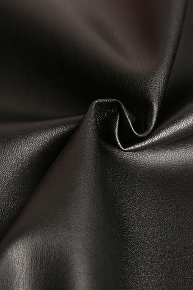 Thick Stretchy Black Faux Leather Fabric