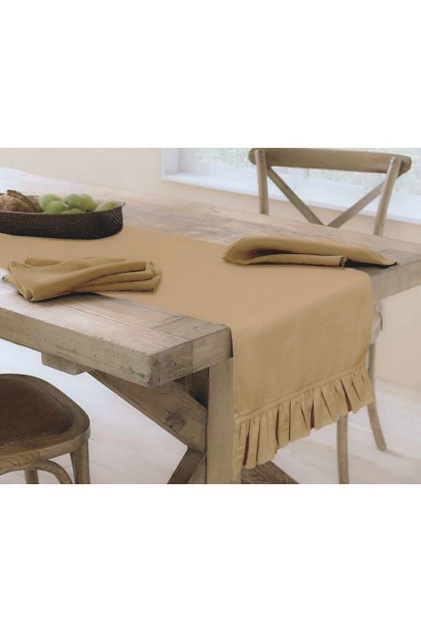 Deve Tüyü Fırfırlı Runner 40 x 140 cm Yumuşak Tuşeli ,Kadife Görünümlü, Bohem, İskandinav, Yılbaşı - 2