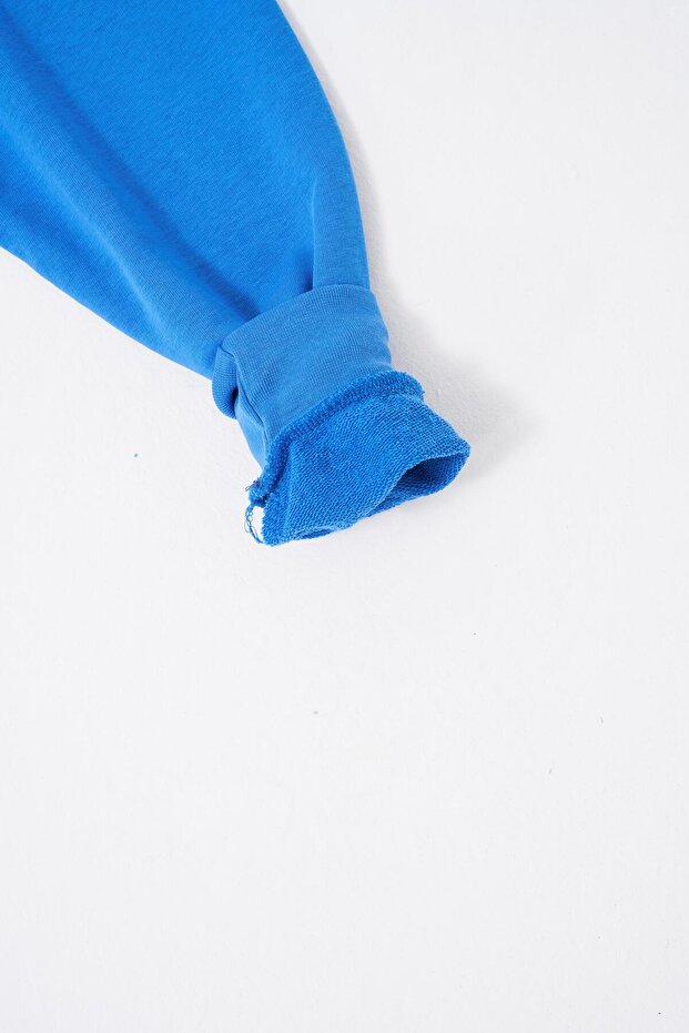 Erkek Basic Solid Oversize Saks Sweatshirt - 8