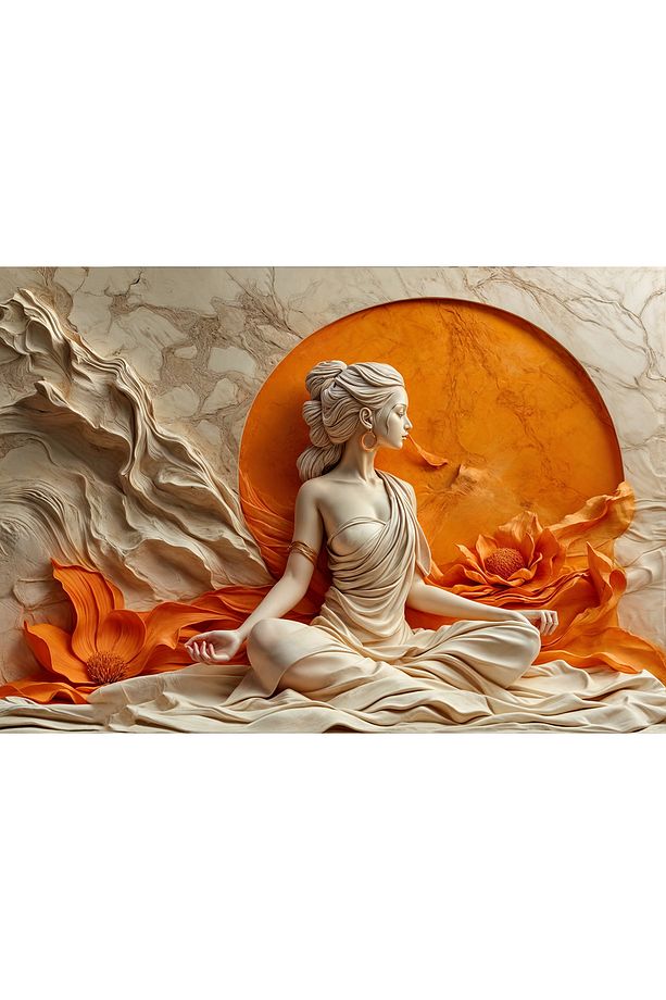Kaliteli Kumaş, 3D Meditasyon Duvar Halısı Duvar Örtüsü Wall Tapestry - 5