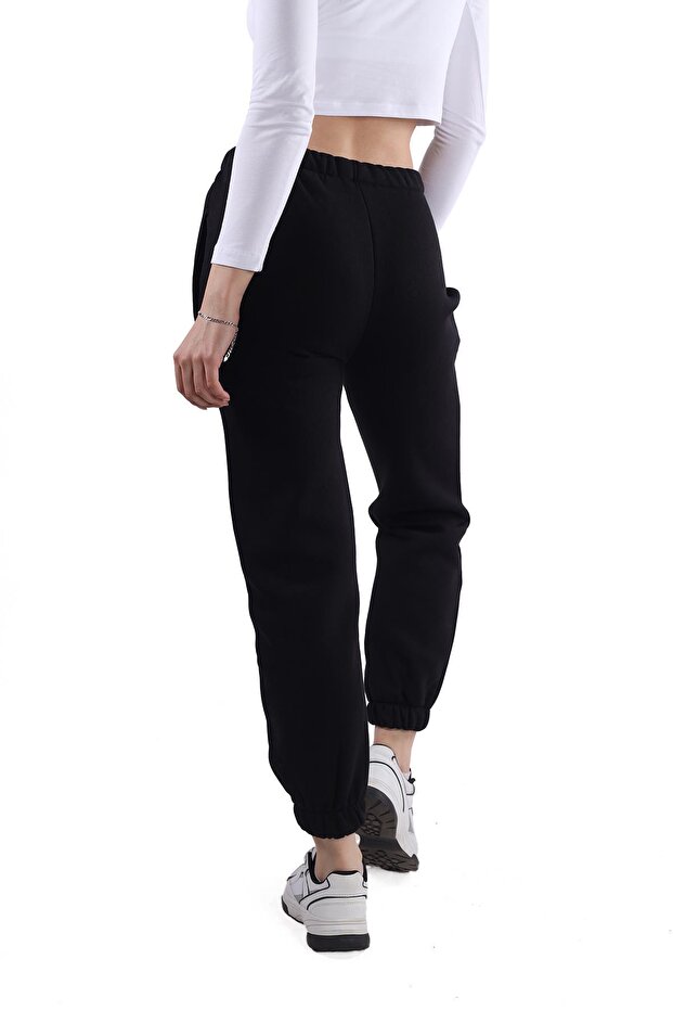 Siyah Paça Lastik Eşofman 8000M - 5