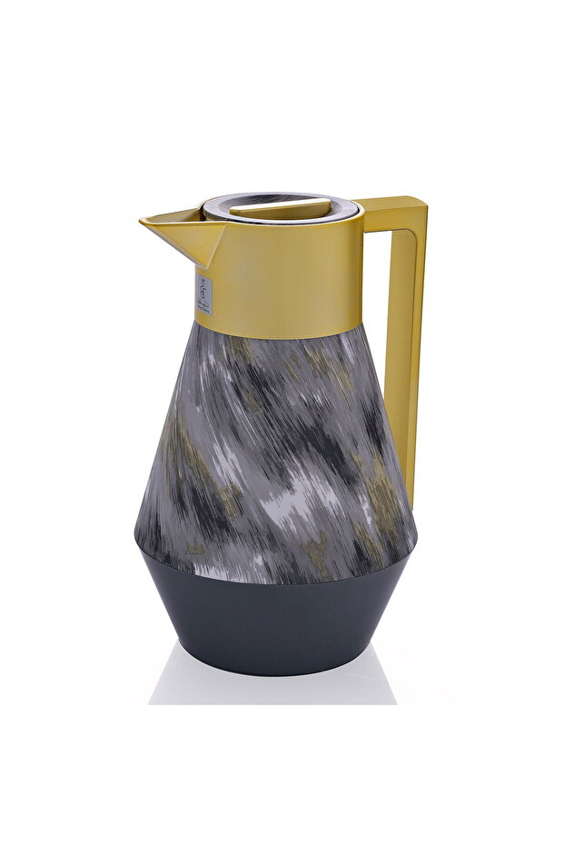 Lydia Pro Thermos, Gray Marble, Golden Handle, 1 Liter