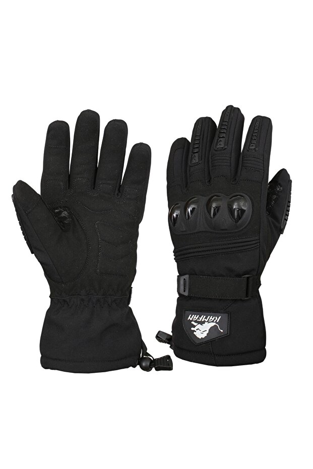 Winter Motorcycle Gloves with Waterproof and Touchscreen (Black)