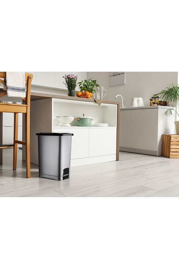 25Lt Tidy Slim Pedallı Çöp Kovası Antrasit - 2