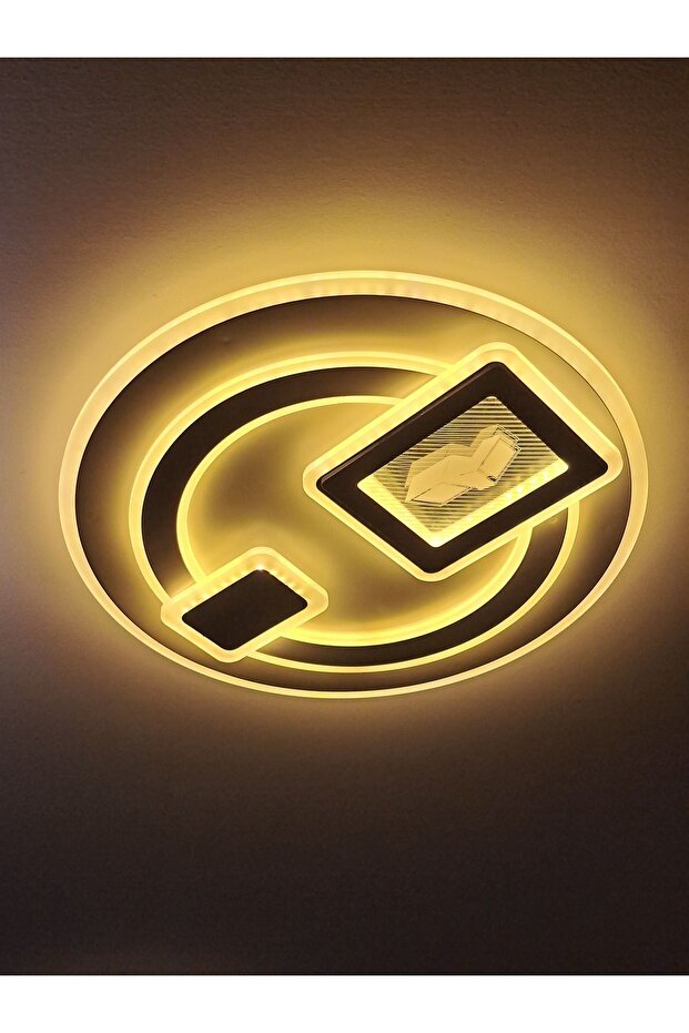 3d Üç Renk Kumandalı Bluetoothlu Led Plafonyer Avize - 3