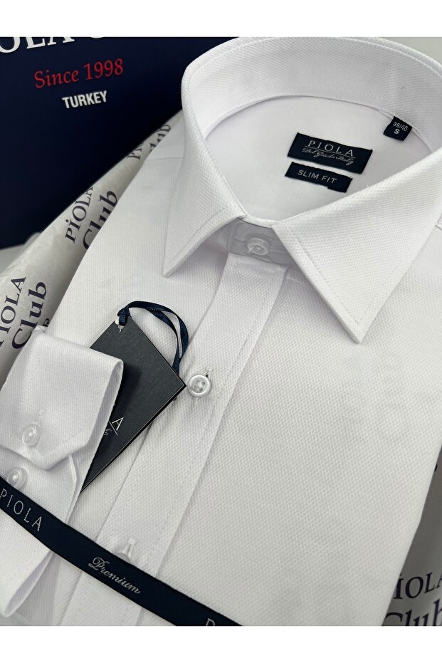 White Men's Shirt Slim Fit